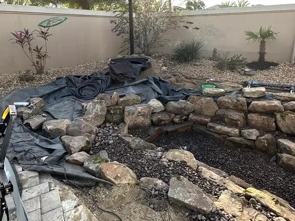 Step 2 - Constructing the pond based on the plan