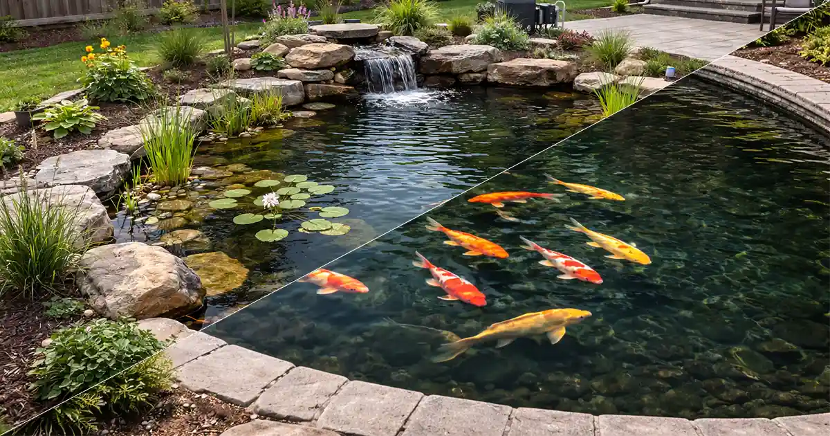 ecosystem pond vs koi pond